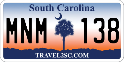 SC license plate MNM138