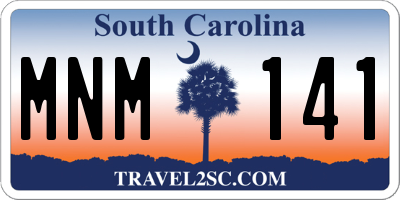 SC license plate MNM141