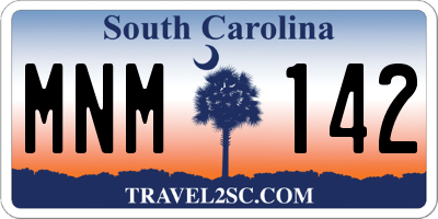 SC license plate MNM142