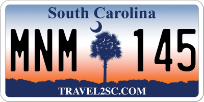 SC license plate MNM145