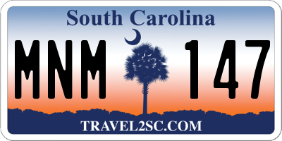 SC license plate MNM147