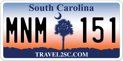 SC license plate MNM151