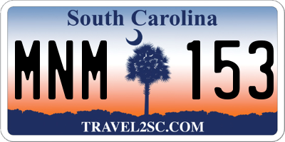 SC license plate MNM153