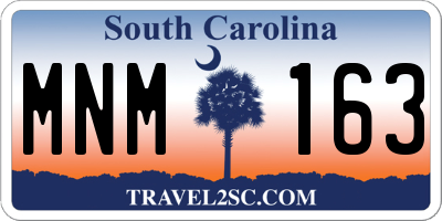 SC license plate MNM163