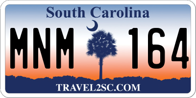 SC license plate MNM164