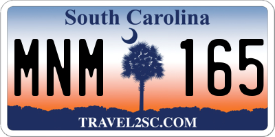 SC license plate MNM165