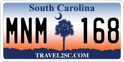 SC license plate MNM168