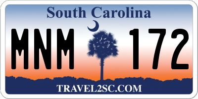SC license plate MNM172