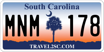 SC license plate MNM178