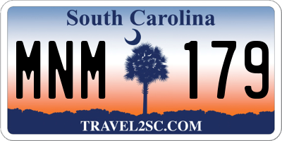 SC license plate MNM179