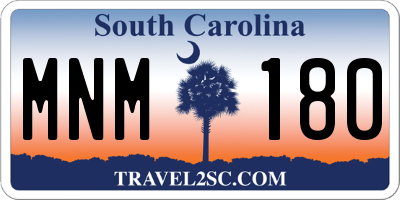 SC license plate MNM180
