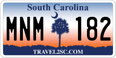 SC license plate MNM182