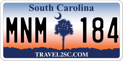 SC license plate MNM184