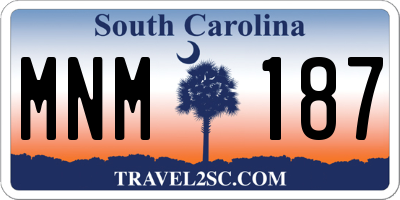 SC license plate MNM187