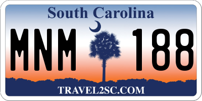 SC license plate MNM188