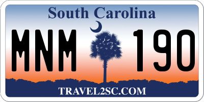SC license plate MNM190