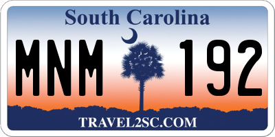SC license plate MNM192