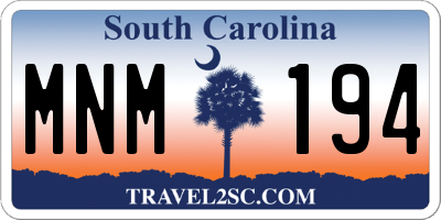 SC license plate MNM194