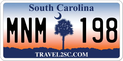 SC license plate MNM198