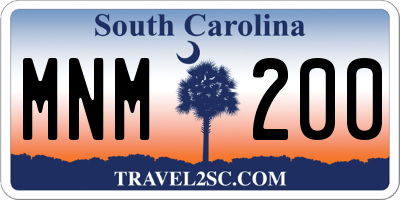 SC license plate MNM200