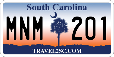 SC license plate MNM201