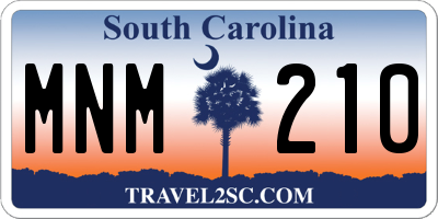 SC license plate MNM210