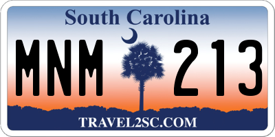 SC license plate MNM213