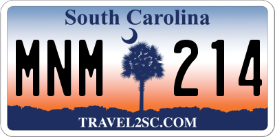 SC license plate MNM214