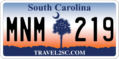 SC license plate MNM219