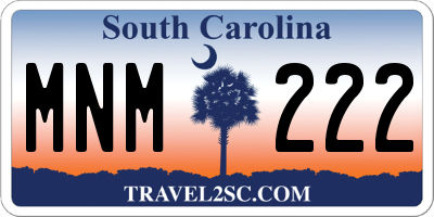 SC license plate MNM222