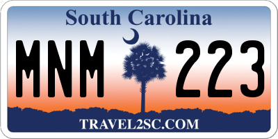 SC license plate MNM223