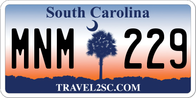 SC license plate MNM229