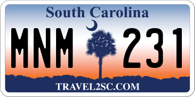 SC license plate MNM231