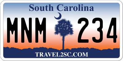 SC license plate MNM234