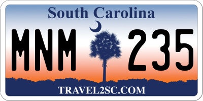 SC license plate MNM235