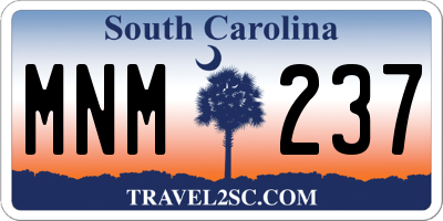 SC license plate MNM237