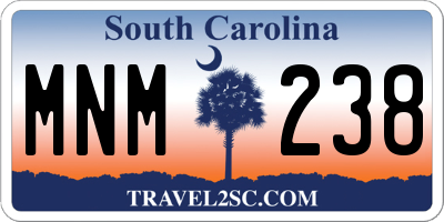 SC license plate MNM238