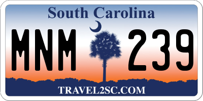 SC license plate MNM239