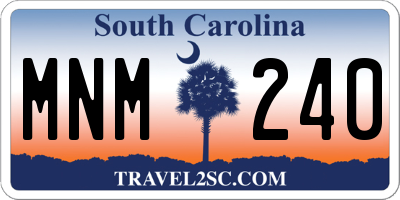 SC license plate MNM240