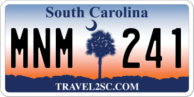 SC license plate MNM241