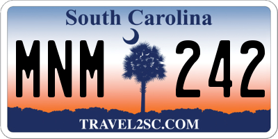 SC license plate MNM242
