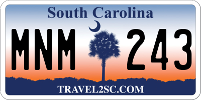 SC license plate MNM243