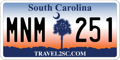 SC license plate MNM251