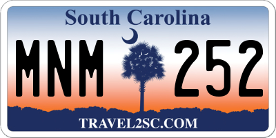 SC license plate MNM252