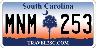 SC license plate MNM253
