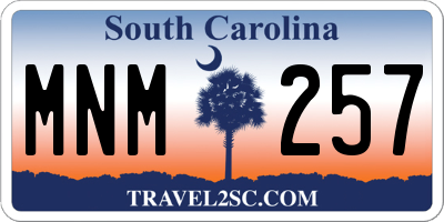 SC license plate MNM257
