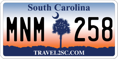 SC license plate MNM258