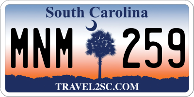 SC license plate MNM259