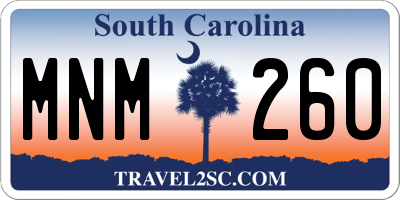 SC license plate MNM260