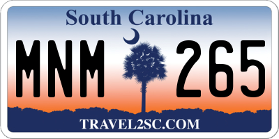 SC license plate MNM265